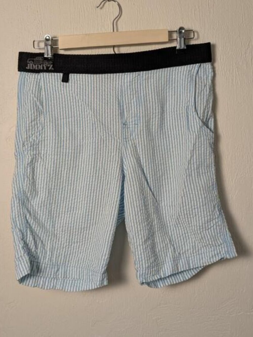 Jimmy Z Shorts Mens Size 28 Striped Seersucker Skate Surf Cotton Belted